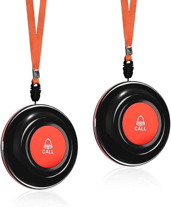 CallToU Wireless Call Buttons for Caregiver Pager and Calling System Waterproof Nurse Alert Call Buttons for Clinic Nurses Station Restaurant Nursing Home(Need to Be Paired with Receiver to Work)