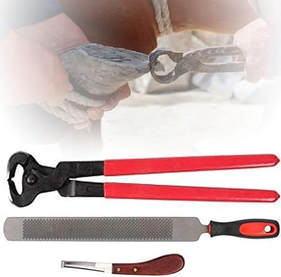 Cow Hoof Nippers Kit, Goat Hoof Trimmer, Horse Equine Metal Shears Farriers Hoof Nipper Cutter Handle Knife Professional Horses Hoof Trimming Tools