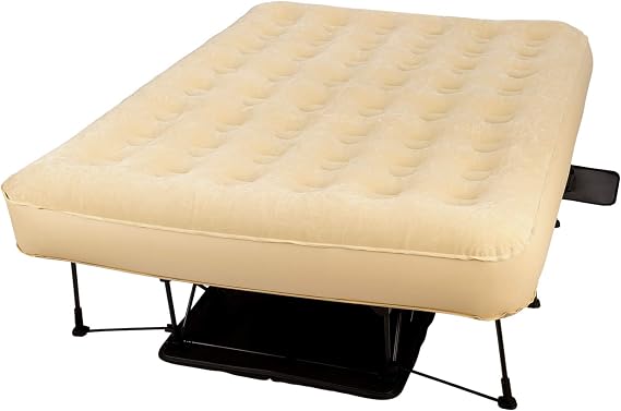 EZ Simpli Comfy Bed Queen Self-Inflating Air Mattress with Built-in Frame