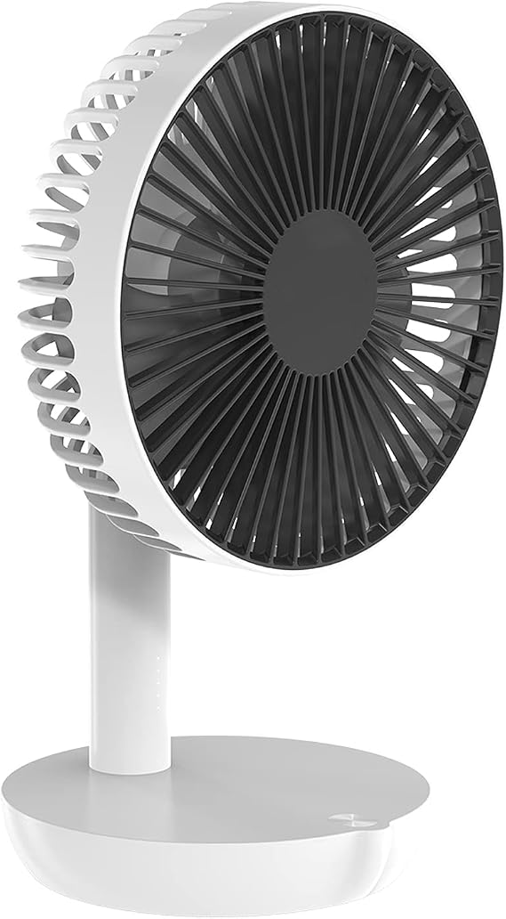 USB Desktop Fan 5 Speed Silent Summer Office Home USB Fan 90 Angle Adjustable Internal 4000mAh Charging for Emergency