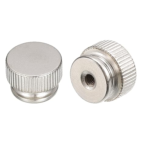 uxcell Knurled Thumb Nuts, 5pcs M3 x D13mm x H9mm Carbon Steel Knurled Nut with Collar High Head Blind Hole Knurled Thumb Nuts for 3D Printer Parts