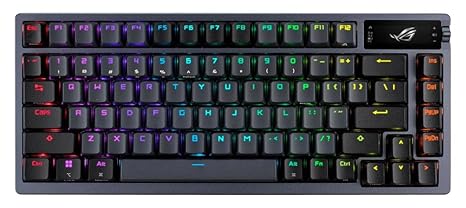 ASUS ROG Azoth Wireless Mechanical Gaming Keyboard 75% TKL, Tri-Mode Connectivity, Hot Swappable Pre-lubed ROG NX Snow Linear Switches, PBT Keycaps, RGB, OLED Display, PC/Mac Support - Black