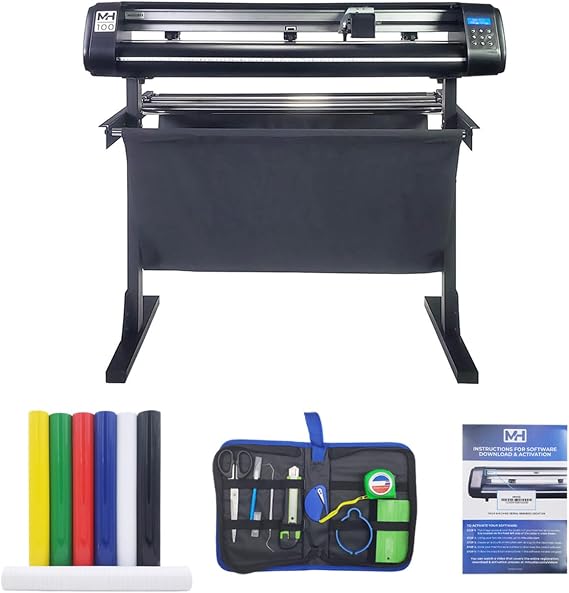 USCutter MH100 34" Vinyl Cutter Bundle with Stand, Software,  Starter Accessories