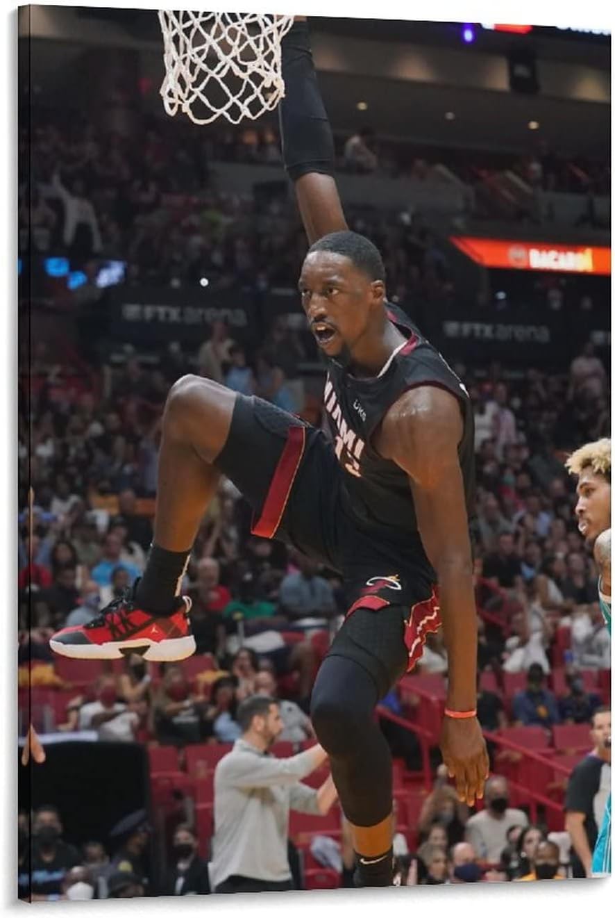 AZTANGOON Bam Adebayo Handsome Basketball Player Poster Decorative Painting Canvas Wall Art Living Room Posters Bedroom Painting. Frame-style, 24x36inch60x90cm