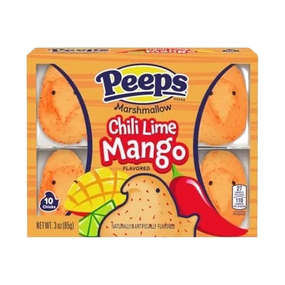 Peeps Chili Lime Mango Flavored Marshmallow Chicks, 10 Count, 3 oz
