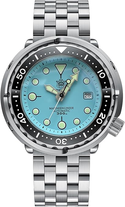 Steeldive SD1975, Tuna, NH35, Sapphire, Light Blue, Diving, 5-Link Bracelet,BNIB