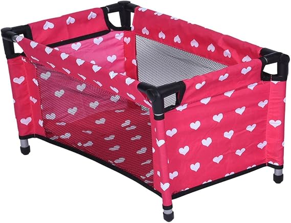 Doll Fold n' Store Pack N' Play - Doll Play Yard with Cute Hearts Design