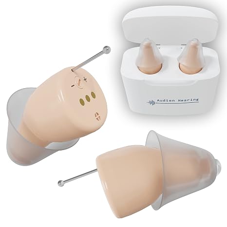 Audien Hearing ATOM PRO Wireless Rechargeable Amplifier to Aid & Assist Hearing, Premium Comfort Design & Nearly Invisible