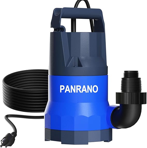 Sump Pump 1HP Submersible Water Pump 3700GPH Electric Utility Pumps