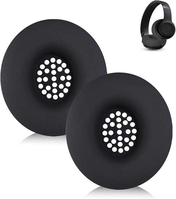 Aiivioll Silicone Solo 4 Ear Pads Cover for Beats Solo 4, Washable Sweat Earpad Covers for Solo 4 Wireless On-Ear Headphones Accessories Protective Pads Cover, Anti-Scratch Ear Cushions Cover (Black)