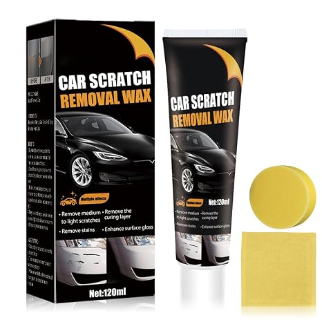 2025 New Scratch Remover for Vehicles, Car Scratch Remover, Car Scratch Repair Paste for Deep Scratches, Cars Polishing Wax Scratchs Remover Car Paint Scratch Repair Kit with Wipe and Sponge (1)