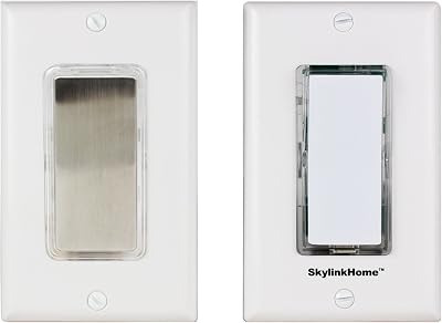 SK-7A Wireless DIY 3-Way Dimmable On Off Anywhere Lighting Home Control Dimmer Wall Switch Set with Snap On Cover, no neutral wire required.