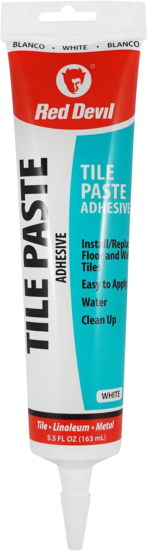 Red Devil 0497 Tile Paste Adhesive - Easy to Use, Permanent Bond for Mosaic, Plastic & Ceramic Tiles - 5.5 Fl. Oz., Tile Glue, White, Made in USA