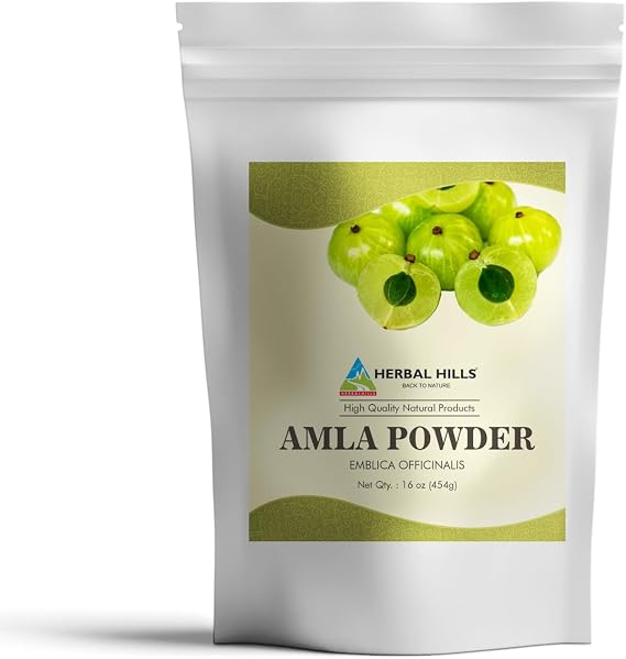Herbal Hills Amla Powder 454 gms Indian Gooseberry Emblica Officinalis Rich in Antioxidant 16 Ounce Pack of 1