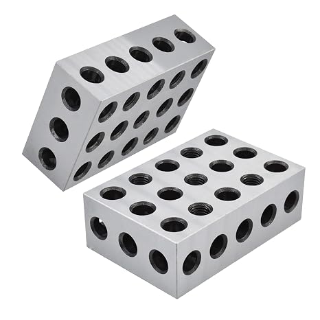 1-2-3 Blocks Matched Pair Hardened Steel 23 Holes (1x2x3) 1 Pair Precision Machinist Milling