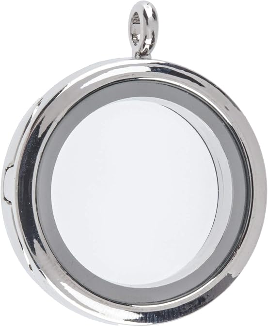 Charm Me Silver Round Metal Locket