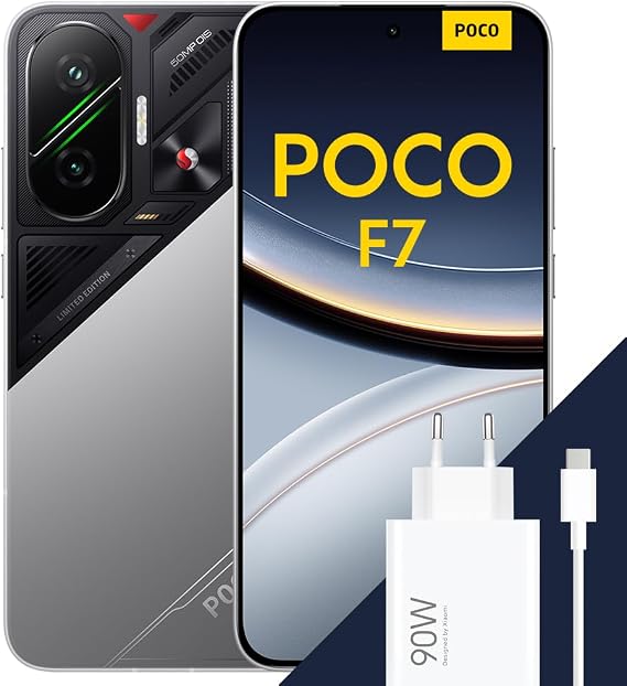 Poco F7 Smartphone 12+256GB 6500 mAh Akku 50MP Sony-Kamera Silber 6.83 1.5K 120Hz AMOLED Flaggschiff Snapdragon® 8s Gen 4 50MP Handy mit Android