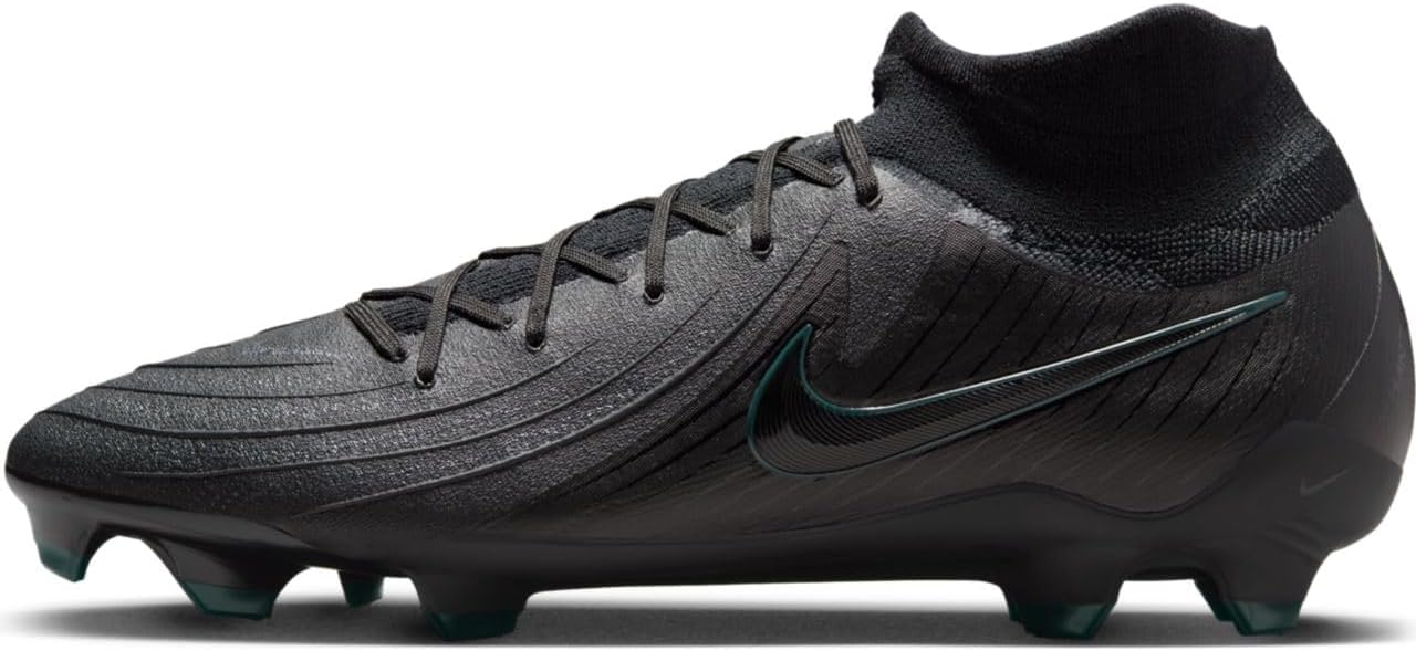 Nike Phantom Luna 2 Pro FG High-Top Soccer Cleats (FJ2575-002, Black/Deep Jungle/Black)
