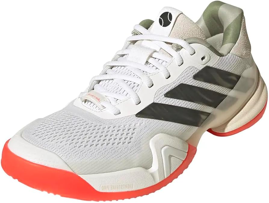 adidas Mens Barricade 1/4 Tennis Shoes White/Carbon/Wonder White 14 Medium