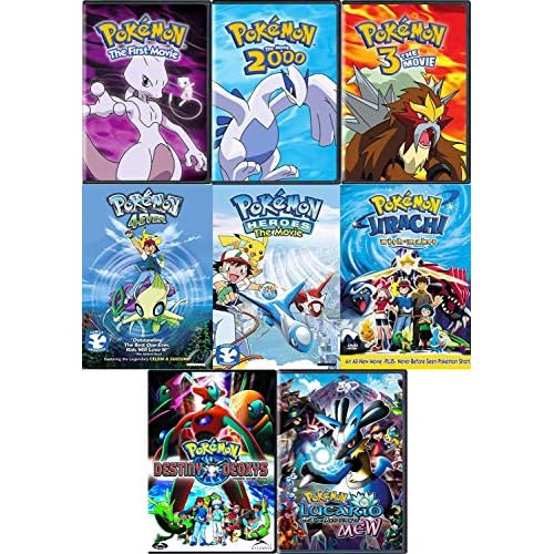 Pokemon: First 8 Original Movie DVD Collection (Lucario and the Mystery of Mew / Heroes / Destiny Deoxys and More)