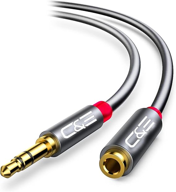 C&E 2 Pack 6 Feet 3.5mm Stereo Male to Female Extension Cable, CNE64193