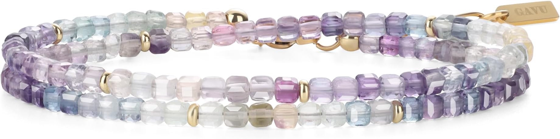 GAVU Crystal Bracelet for Women, Adjustable Double Layered Beaded Bracelet for Women