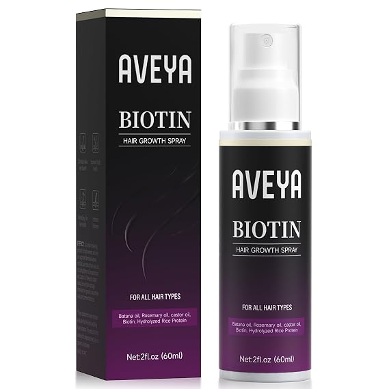 AVEYA Hair Growth Spray, infused with Rosemary Oil,rice water,Batana Oil&Biotin for Scalp Strengthens,Thickens&Accelerates Hair Care - Non-Greasy,Helps Prevent Hair Thinning & Hair Loss 60ml