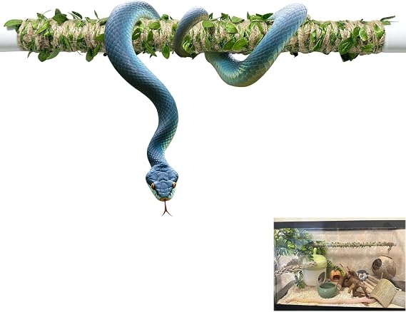 Snake Climbing Stick is Suitable for Ball Python Lizard Tarantula Snake Hermit Crab Leopard Gecko Tree Frog Climber Accessory Terrarium Habitat Decoration (S(11.69inch-21.65inch))