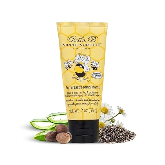 Bella B Nurturing oz - Organic Nipple Cream For Breastfeeding - Natural Nipple Cream For Breastfeeding Organic, Nipple Butter, Fragrance Free, 2 Ounce
