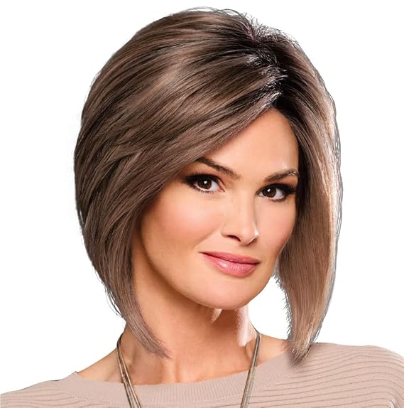 Raquel Welch Boudoir Glam Chin-Length Bob Wig, 100% Hand Tied by Hairuwear, Petite-Average Cap, RL10/12 Sunlit Chestnut