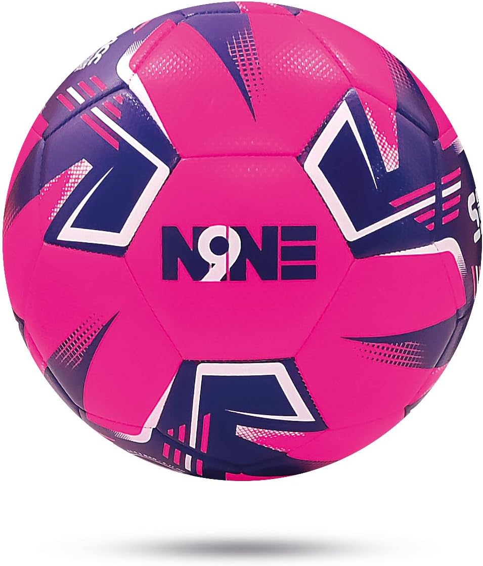 NINE Soccer Ball Size 3 4 5 – Soft Touch Foam Layer, All-Weather Soccerball for Youth & Adults, Training, Indoor & Outdoor Games