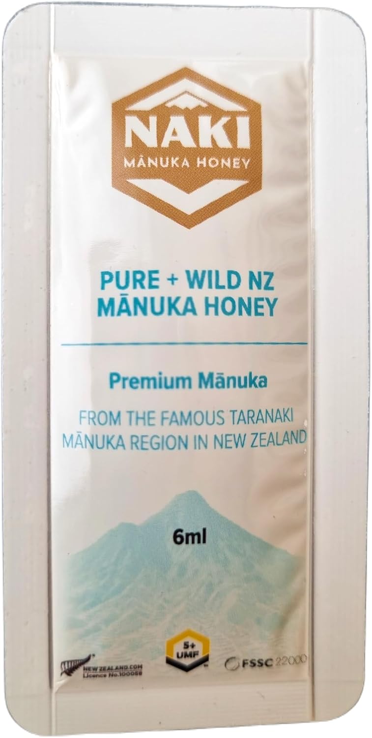 NAKI Manuka Honey Harvested, Tested. Traceable. Certified 100% New Zealand Honey - International Gold Award Winner UMF 5 MGO 83, 30 sachets