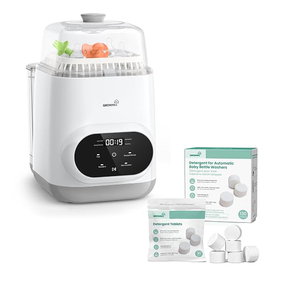 Grownsy EaseClean Bottle Washer Pro with 130 Detergent Tablets