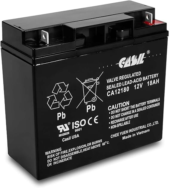 Casil 12v 18ah AGM Rechargeable Deep Cycle Replacement Battery for UB12180 CB19-12 FM12180 6fm18