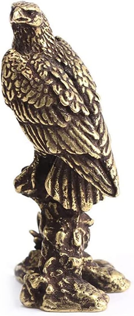 gorrbinfen Eagle Ornament Classic Animal Statue Delicate Naturals Miniature Brass Figurine for Desk and Living Room