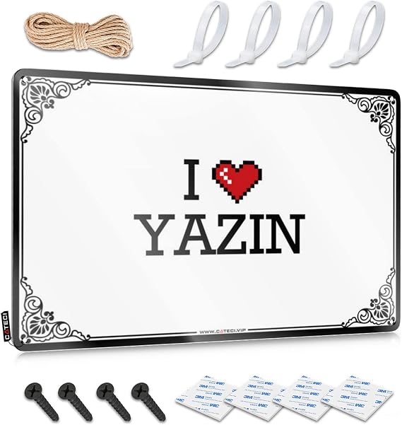 Vintage Signs Metal I Love Yazin Tin Sign Vintage Metal Signs Funny Bar Open Metal Sign(30X40CM)
