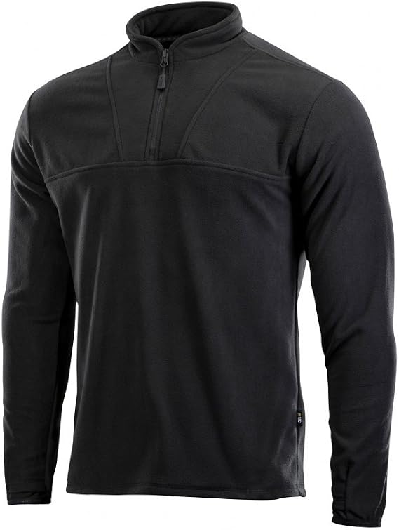 M-Tac Mens Fleece Quarter Zip Pullover Tactical Thermal Long Sleeve Sweater with High Mock Neck for Outdoor Work