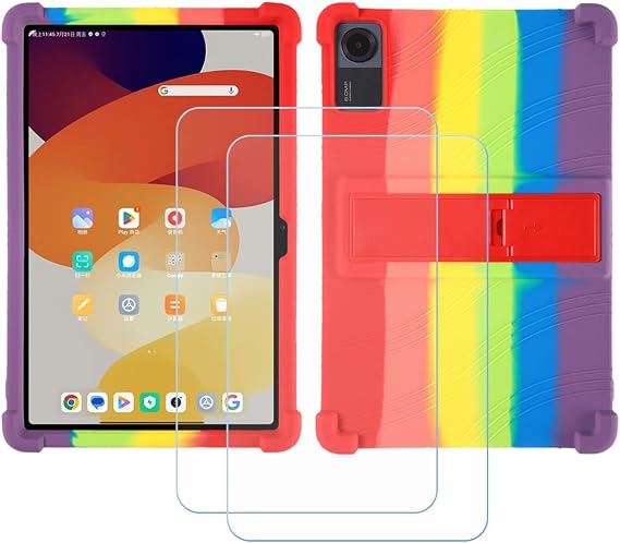 適用 TCL Tab 8 NXTpaper 5G+2HD強化ガラス汎用ケース、シリカゲルケースバンパー保護バックケース-9硬度スクレーパ保護器（8,7″） カラー