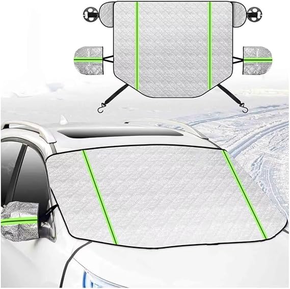 All-Season Car Front Windshield Cover for Suzuki Brezza 2016-2022, Window Winter Snow Frost Ice Protector Auto Sun Shade Guard Reflective Mirror Cover