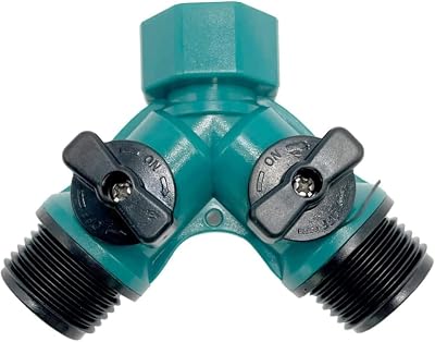 Soaker Hose Splitter, Faucet Splitter, 2 Way Heavy Duty, Hose y Splitter, Garden Faucet, Garden Hose y Splitter, Hose Bib Splitter, with Shut Off Valve