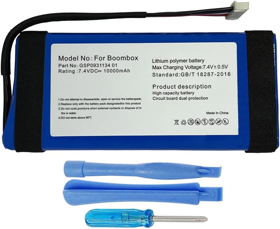 10000mAh GSP0931134 01 Battery Replacement Compatible with JBL Boombox Waterproof Portable Bluetooth Speaker