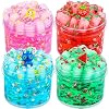 2 Pack Jelly Cube Crunchy Slime Kit, Blue and Pink Clear Crunchy Slime, Super Soft Crystal Slime Toy, for Kids Party Favors and School Education, Stress Relief Toy for Girls and Boys