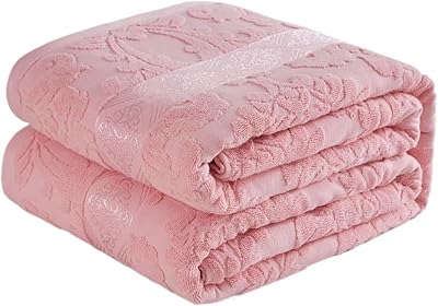 Solid Color Duvet Towel Blanket, Ultra Soft Comfy Cotton Carved Towel Blanket Keep Warm Durable Terry Terry Cloth for All Seasons Traveling or Camping Bedroom DecorPink,150x200cm59x79inch