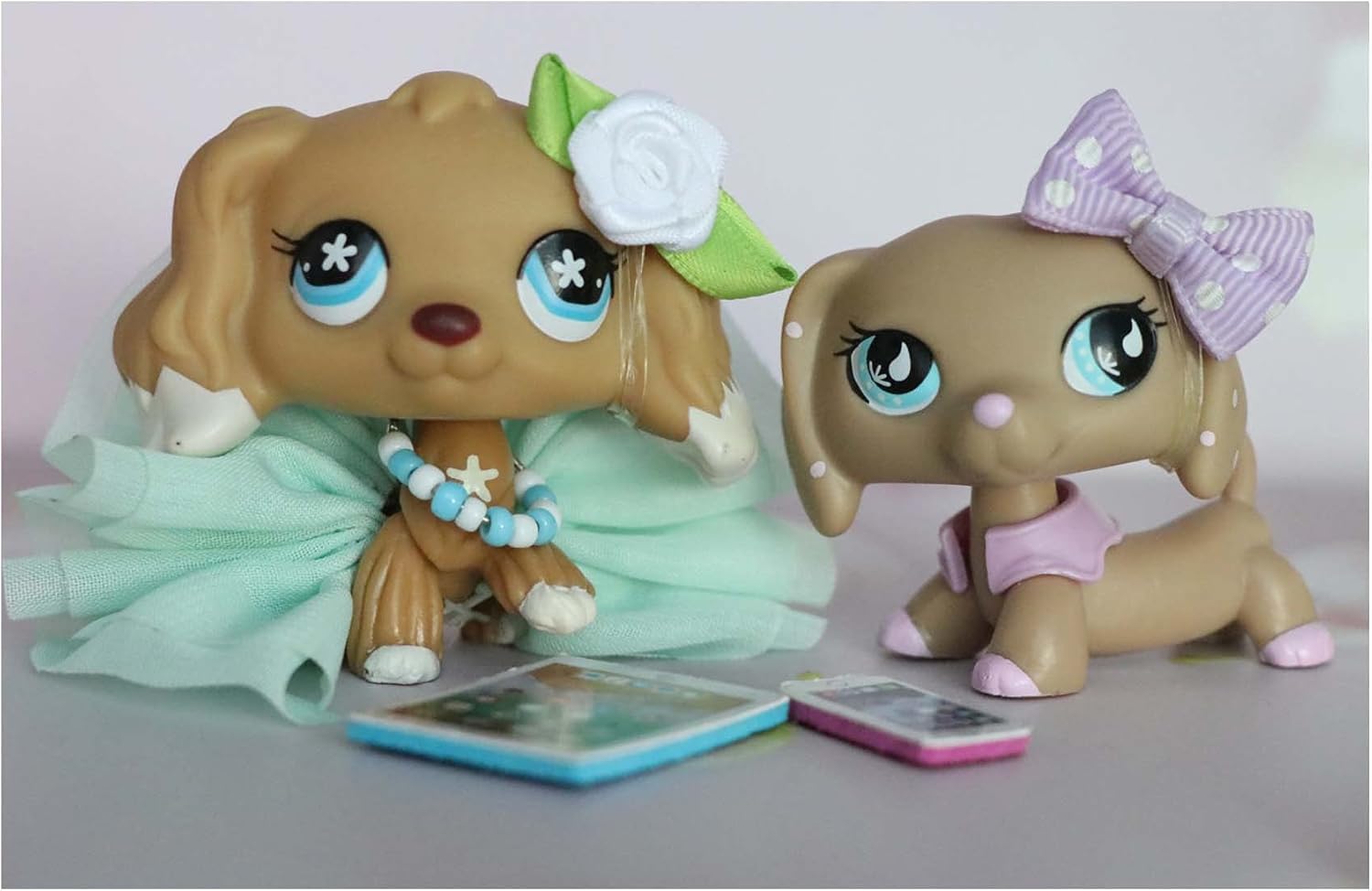 SKK LPS Pets LPS Dachshund 909 LPS Cocker Spaniel 748 Dogs Figure with Accessories Lot Kids Girls Boys Gift