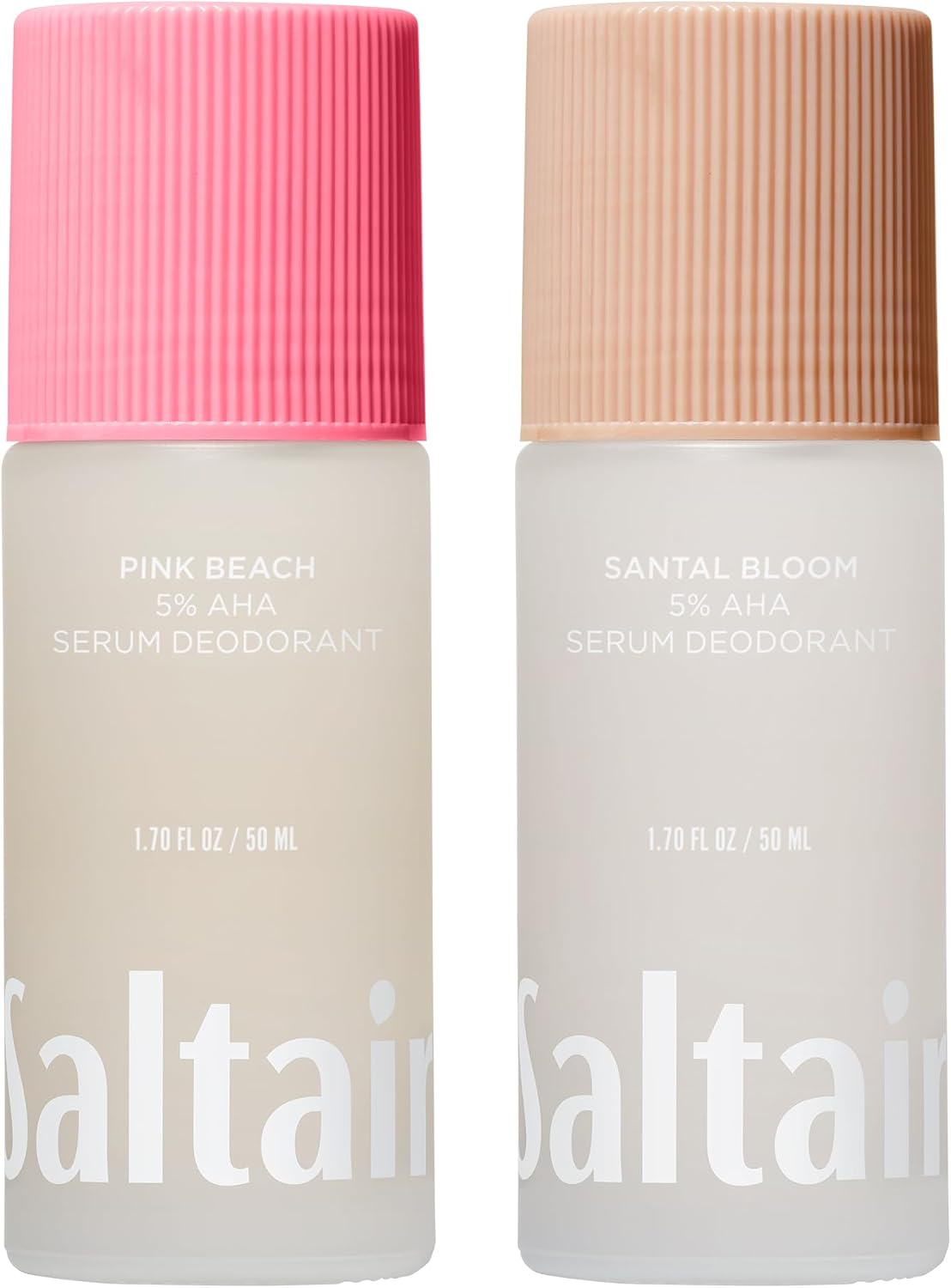 Saltair Signature Scents Serum Deodorant, 2 Pieces, Formula with 5% AHA, Deodorant with Lactic Acid and Mandelic Acid, Odor Control without Aluminum, for Women and Men, Ideal for V