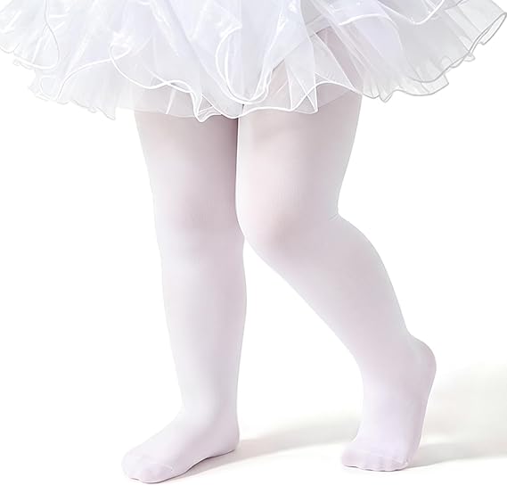 Toddler Girls Footed Dance Tights, Ultra Soft Ballet Tights, 1-4T