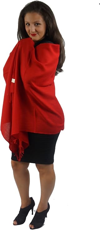 Pashmina Scarf/Shawl (3-Ply Crimson Red Regular Shawl)