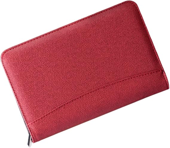 Zipper Notebook Portfolio Binder with Zipper A5 Notebook Notebook Notebook Calculator Notebook Business Notebook Folder with Writing Pad Notepad Travel Planning Manager Red