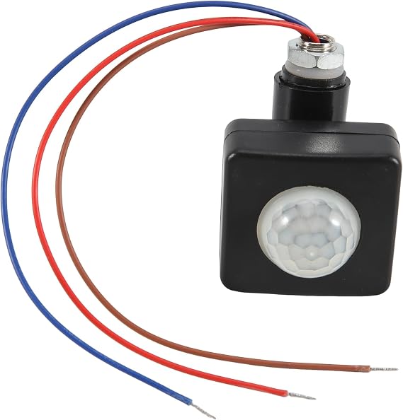 AC85-265V IP65 Motion Sensor Adjustable PIR Switch Ultrathin LED Light PIR Outdoor Motion Sensor Detector,10Mm Black