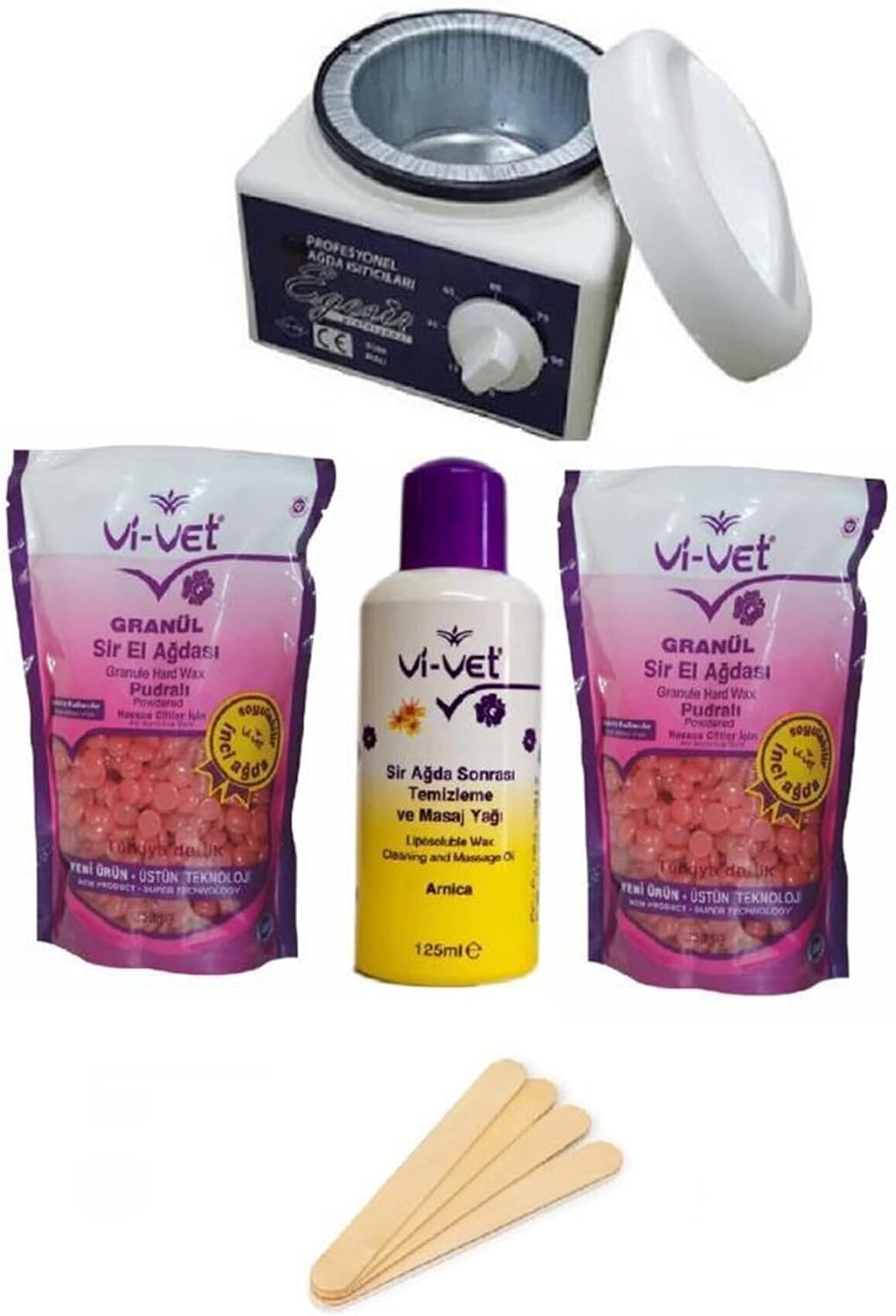 Powder Peelable Waxing Set, Machine, 2 Granules Beads Wax, Wax Oil